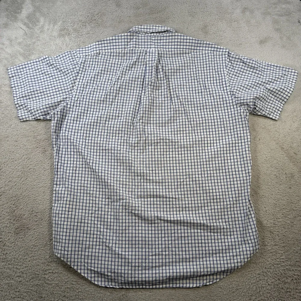 Polo Ralph Lauren Shirt Mens Large Blue White Black Check Button Down Pony